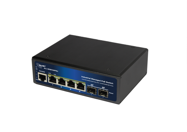 ALLNET Switch industrial full managed Layer2+ 6 Port GbE  PoE Budget 120W  4x PoE at  2x SFP  L