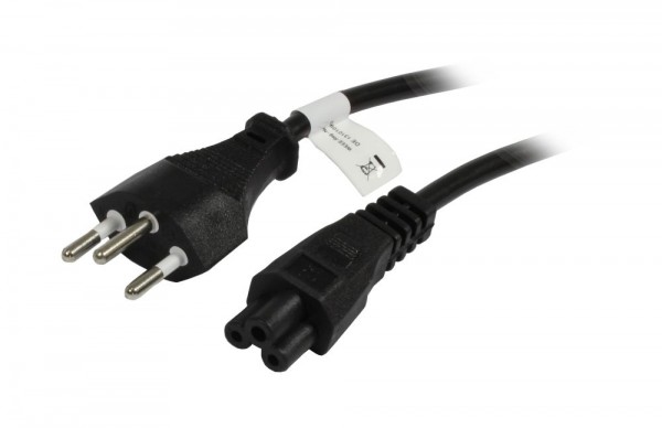 Netzkabel 230V Schweiz(Stecker)J12/Kaltgeräte C5(Buchse, Michymouse), 1,8m, Black