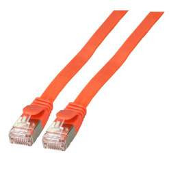 Patchkabel RJ45, CAT6A 500Mhz, 2m, rot, U/FTP, flach,