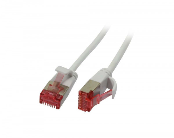 Patchkabel RJ45, CAT6 250Mhz, 7.5m weiss, U/FTP, slimline rund d=3,6mm, Synergy 21