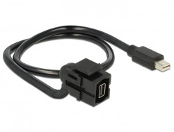 DeLock Keystone mini Displayport Buchse > Mini Displayport Stecker 110° mit Kabel