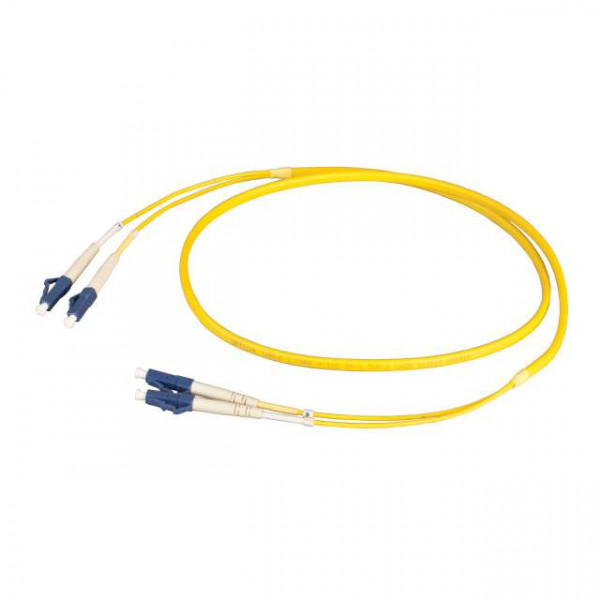 LWL-2-Faser-Patchk. 10mtr.LC-LC, 9/125um, Flat Twin(doppelter Mantel)