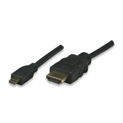 Kabel Video HDMI-HDMI (MicroD), ST/ST, 1m, 4k/60Hz, schwarz, für z.b. Raspberry