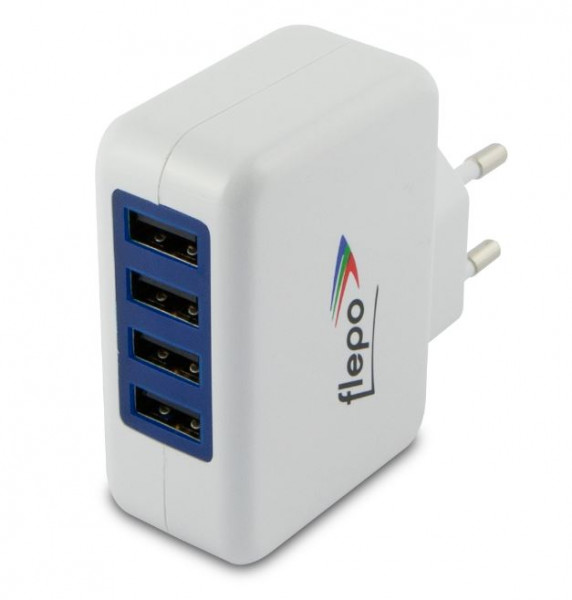 Flepo Netzteil USB 4-fach 100V/240V-4A