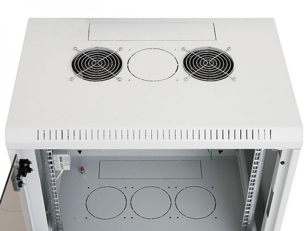 Triton 19"Wandgehäuse, 6HE, 1-teilig, T595, Lichtgrau, mit Lüfterausschnitt,