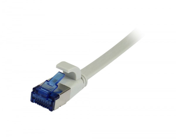 Patchkabel RJ45, CAT6A 500Mhz,10m, grau, U/FTP, flach, TPE(Superflex), AWG32, Synergy 21