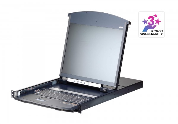 Aten KVM/TFT 16-fach, 19" 1HE, incl.KVM/TFT 17", IP, Dual Rail,