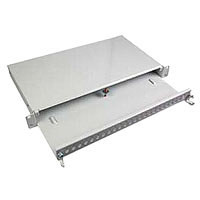 LWL-Patchpanel für 24xLC/MTRJ-duplex/SC-Simplex Buchsen, 19"/1H, ohne Kupplungen, ausziehbar,