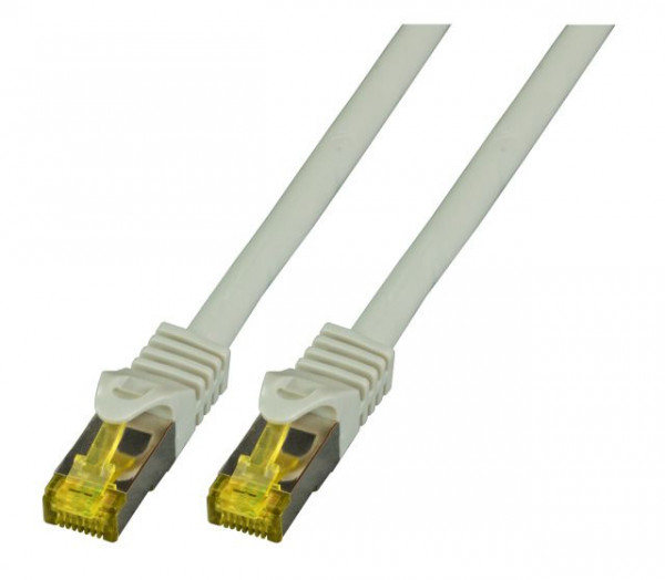 Patchkabel RJ45, CAT6A 500Mhz, 1.0m, grau, S-STP(S/FTP), LSZH, mit Cat.7 Rohkabel,