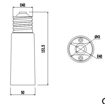 Synergy 21 LED Adapter für LED-Leuchtmittel E40->E40 lang