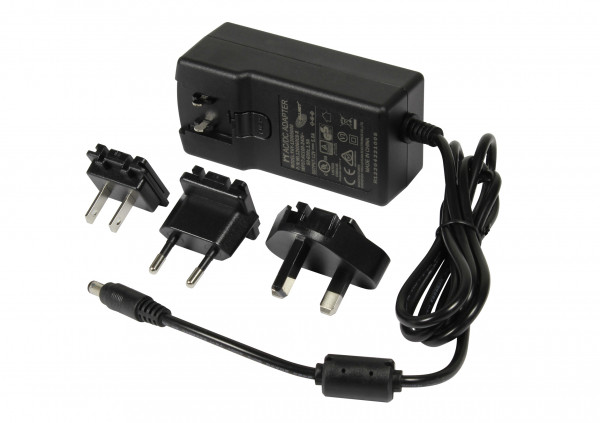 ALLNET Ersatznetzteil 12V/5A EU Type schwarz mit Adapter EU, US, UK