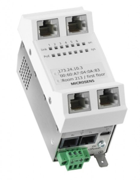 Microsens Installations-Switch 6 Port Gigabit PoE+ vert. Einbau, MS440210PM-48G6+