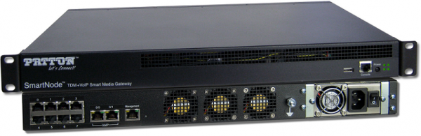 Patton SmartNode 10100 SmartMedia Gateway 8 E1/T1, 240 VoIP, Software Upgradeable to 16 E1/T1, 480 V