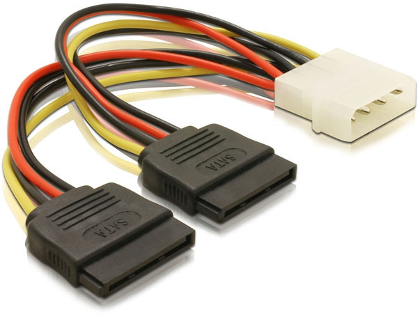 DeLock Kabel Power SATA 1x 4Pin Molex --> 2x SATA