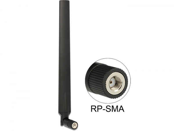 Delock Antenne WLAN RP-SMA 4-7 dBi omni Gelenk *schwarz*