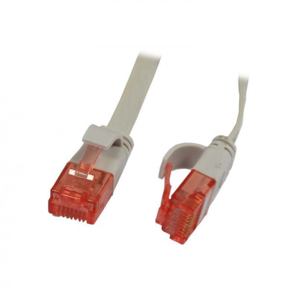 Patchkabel RJ45, CAT6 250Mhz,10m grau, UTP(U/UTP), PVC, Flach, Synergy 21,