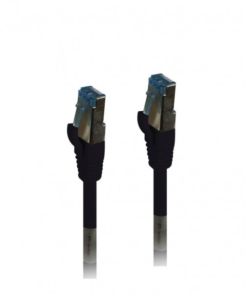 Patchkabel RJ45, CAT6A 500Mhz, 0.25m, schwarz, S-STP(S/FTP), PUR(Außen/Outdoor/Industrie), AWG26, Sy