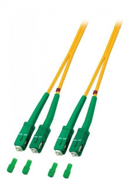 LWL-2-Faser-Patchk. 20mtr.SC(APC8Grad) - SC(APC8Grad), 9/125u, Schrägschliff