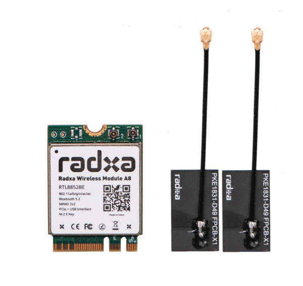 Radxa zbh. M.2 WiFi 6 and BT5.2 Wireless Module A8