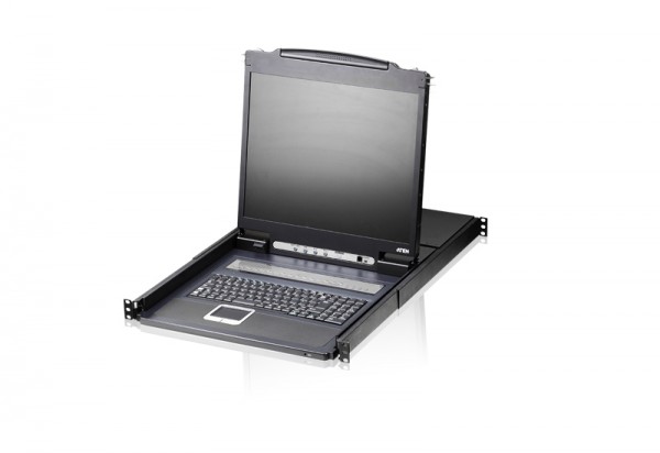 Aten KVM/TFT 16-fach,19" 1HE, incl.KVM/TFT 19", Deutsch, Black