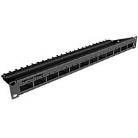 Patch Panel Grundträger f.12 Module,19",Black, Feistkorn&Wolf