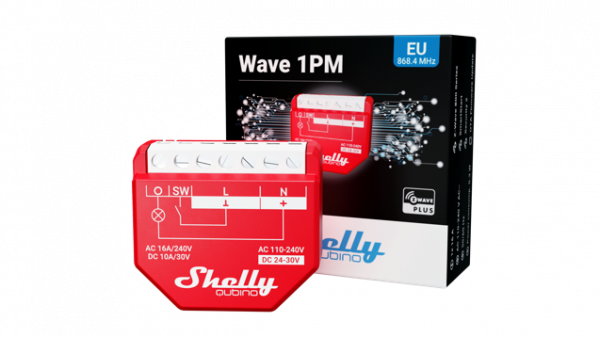 Shelly · Unterputz · "Wave 1PM" · Relais · max. 16A · 1 Kanal · Messfunktion · Z-Wave