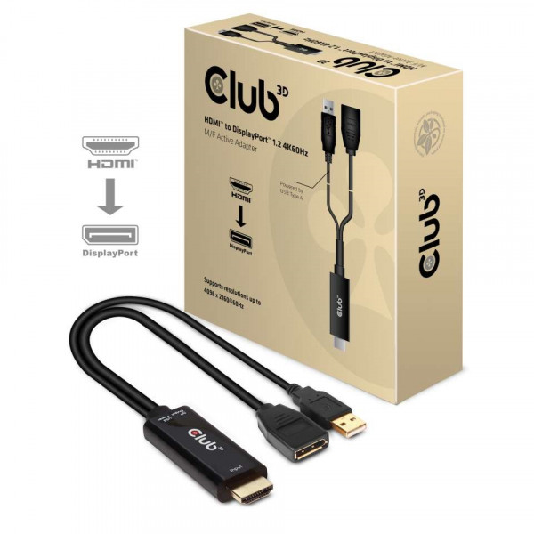 Adapter HDMI (ST) => DisplayPort 1.2 (BU) 4K60Hz *Club3D*