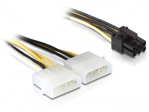 DeLock Kabel Stromkabel für PCI Express Karten 15cm 2xIDE --> 6pol/6pin