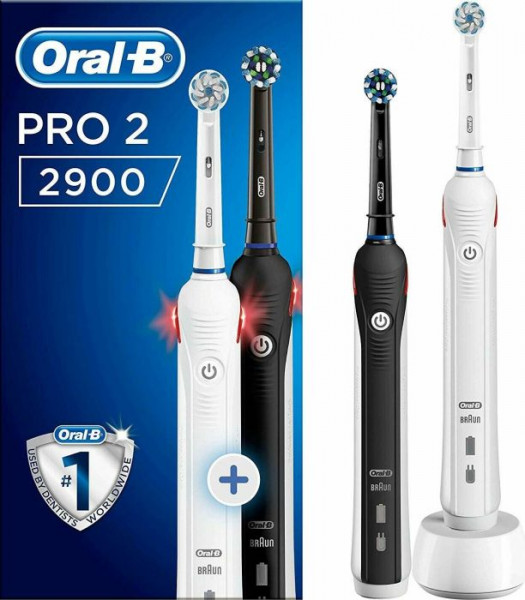 Braun Zahnbürste Oral-B PRO 2 2900 Black & White + 2. Handstück