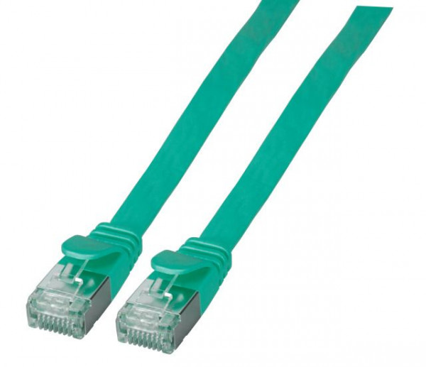 Patchkabel RJ45, CAT6A 500Mhz, 5m, grün, U/FTP, flach,
