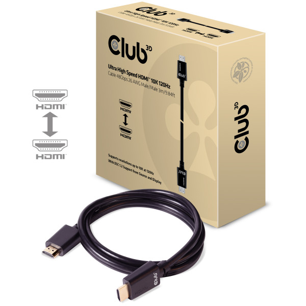 Kabel Video HDMI 2.2 Ultra High Speed 10K120Hz UHD ST/ST 3,0m *Club3D*