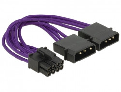 DeLock Kabel Power PCI Express 8 Pin St. > 2 x 4 Pin St.