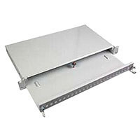 LWL-Patchpanel für 12xLC/MTRJ-duplex/SC-Simplex Buchsen, 19"/1HE, ohne Kupplungen, ausziehbar,