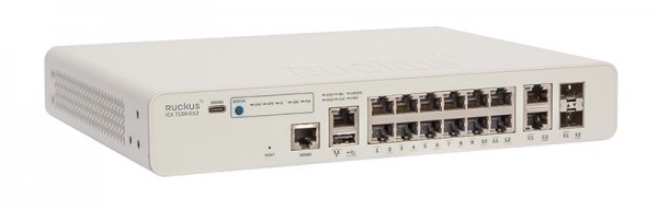 CommScope Ruckus Networks ICX 7150 Compact Switch 12x 10/100/1000 PoE+ ports, 2x 1G RJ45 uplink-port