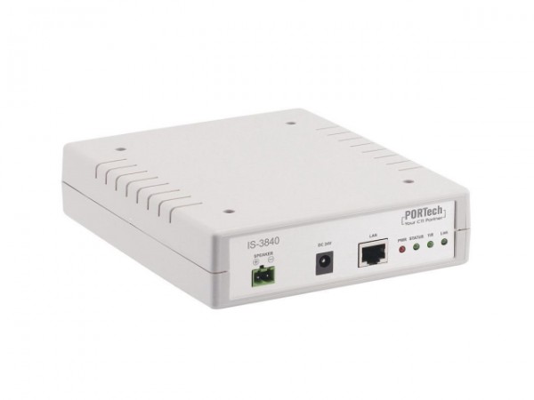 Portech VoIP SIP IP Gateway IS-3840 1 Port IP Gateway with build-in amplifier for 8Ohm and max. 40W