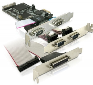 Con seriell/parallel - PCI-E Karte - 4x seriell 1x parallel *DeLock*