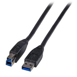 Kabel USB3.0, 1.0m, A(St)/B(St), schwarz;