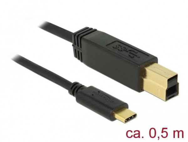 Kabel USB 3.1 C (St) => B (St) 0,5m *Delock*