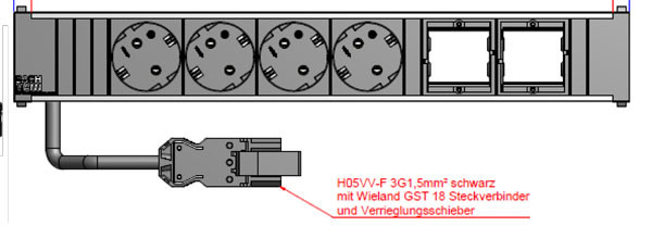 Bachmann CONI 4xSchutzkontaktdosen,2xABD