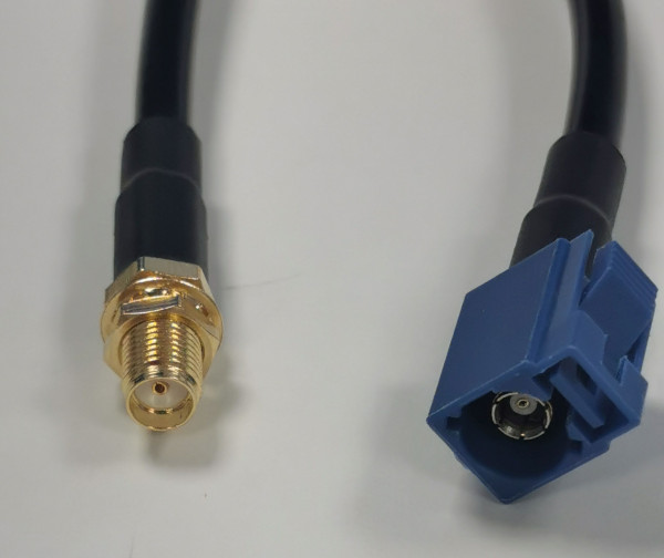 ALLNET Antennen-Kabel LMR-195 SMA(F) Fakra (F) Signal Blue (Keycode C) 10cm