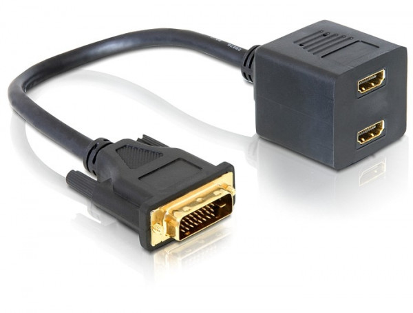 Delock VGA Adapter DVI25-St > 2x HDMI-Bu