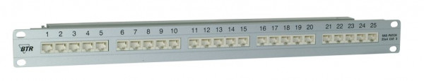 Patch Panel 25xTP, CAT3, ISDN,19",Lichtgrau, BTR