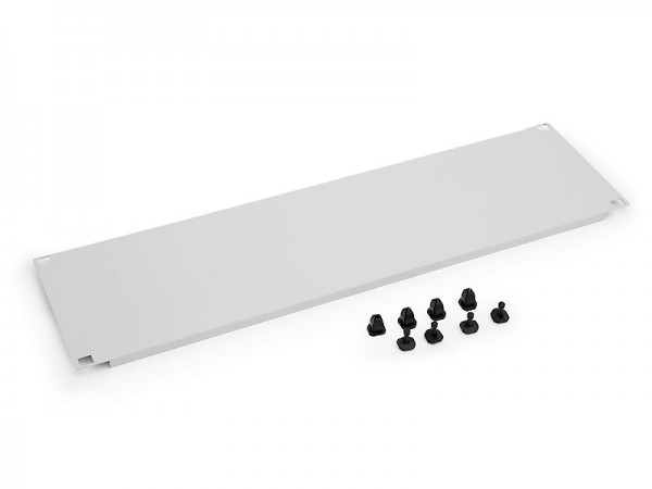 Triton 19"zbh. Blindplatte, 1HE, Lichtgrau, mit Kunststoffstöpsel