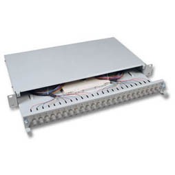 LWL-Patchpanel Spleisbox,19", 12xST, 50/125um, ausziehbar, OM3