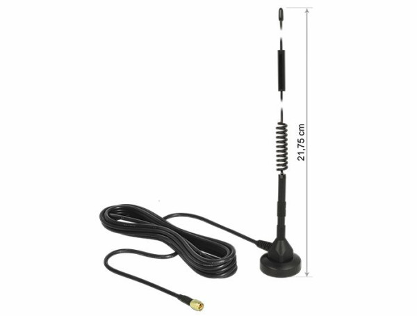 ALLNET GSM-Antenne 5dbi Magnet-Rundstrahlantenne für GSM/3G/LTE 3m, SMA Male