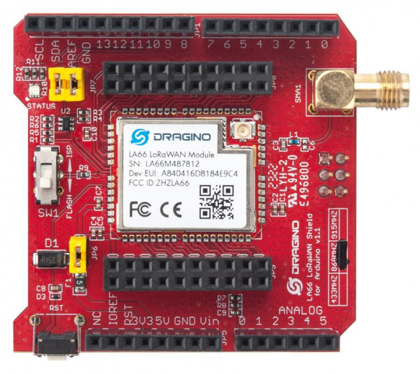 DRAGINO · LoRa · LA66 Arduino UNO Shield · LA66 Shield-EU868