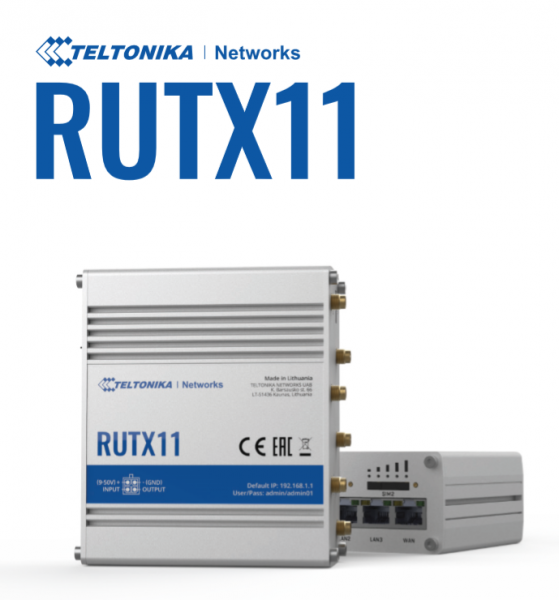 Teltonika · Router · RUTX11 · LTE CAT6 Router WLAN, Dual Band WiFi (Wave-2 802.11ac), 4x Gigabit LA