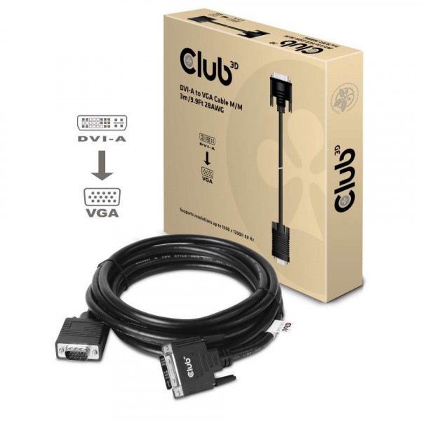 Kabel Video DVI-A => VGA ST/ST 3,0m 28AWG *Club3D*