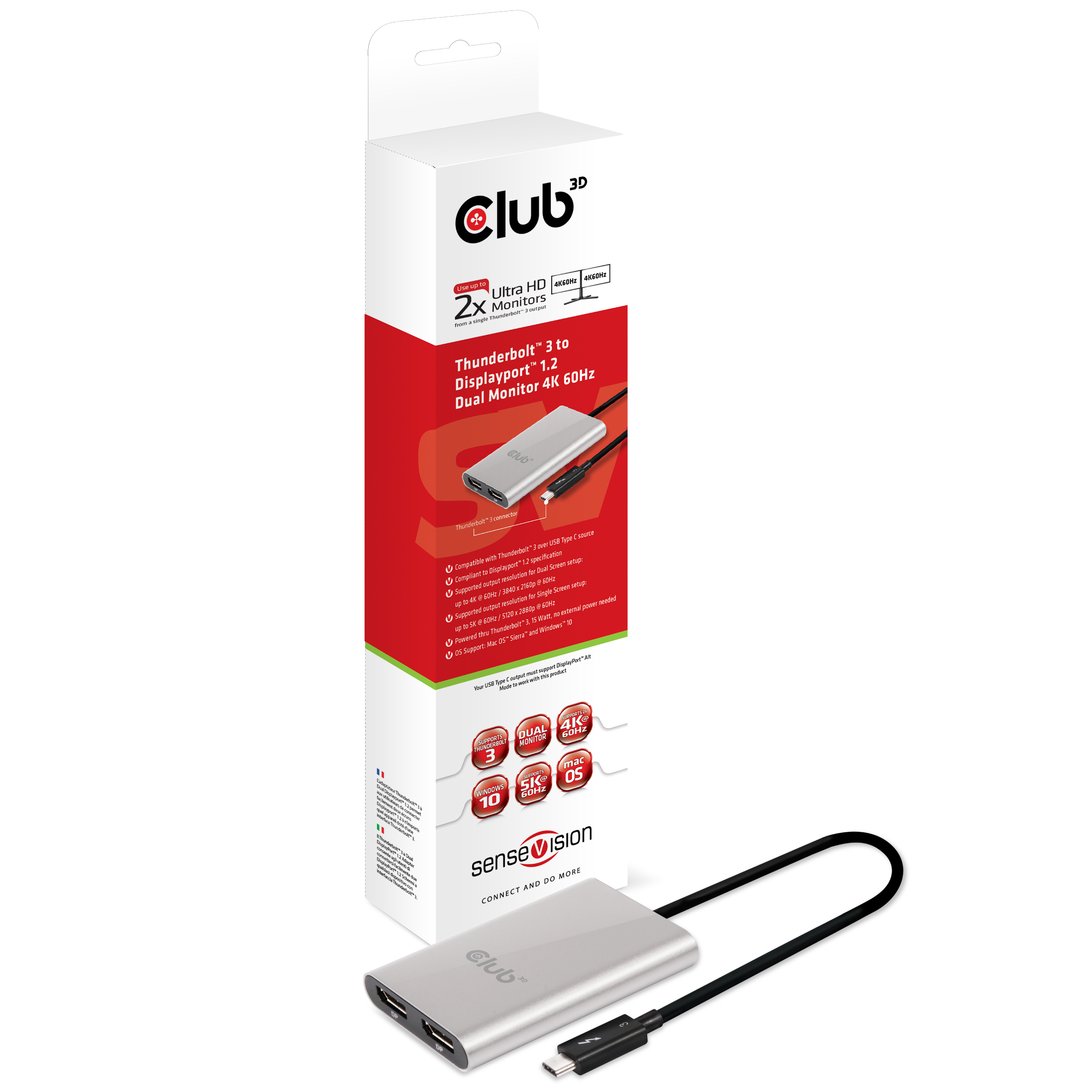 Club 3D USB A Auf DisplayPort Adapter – Dual Monitor 4K 60Hz, USB 3.1 Auf 2x DP Für Mac & Windows