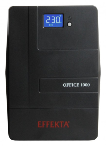 Effekta Line-Interaktive-USV,1000VA, USB/RS232, PVC-Gehäuse, Office 1000, Lüfterlos,